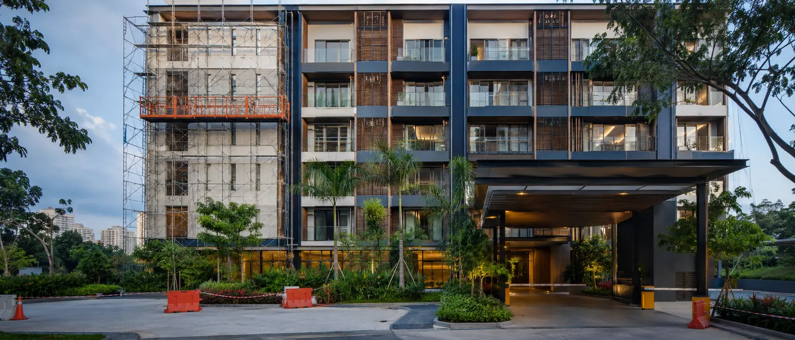 Strata residential building common-area upgrade in progress